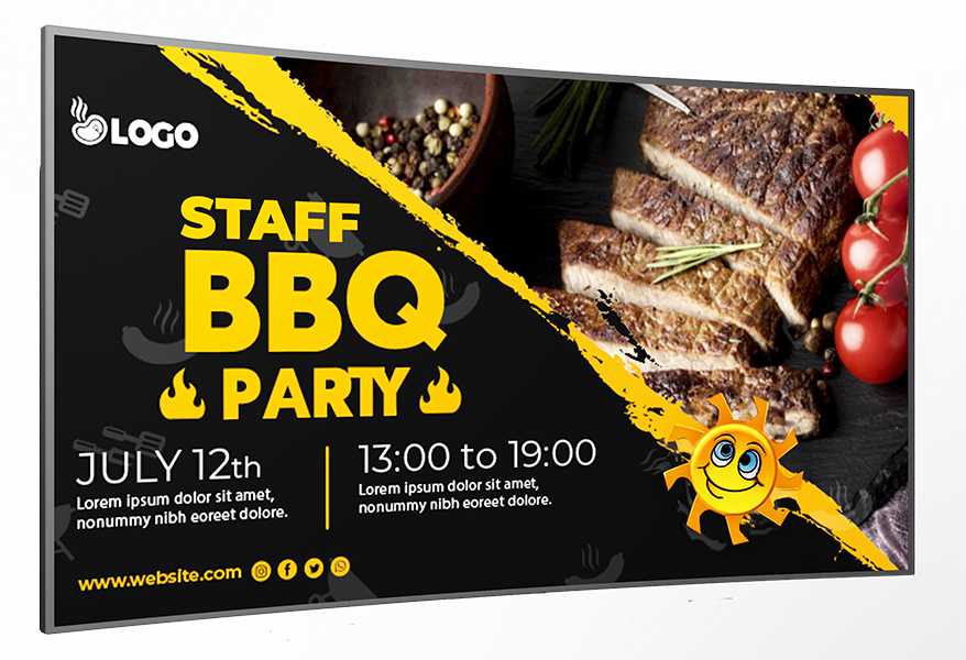 staff bbq tv screen